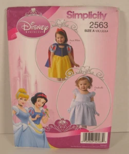 Simplicity 2563 Snow White & Cinderella Costumes Pattern Girls' 3-6 Uncut - Picture 1 of 2