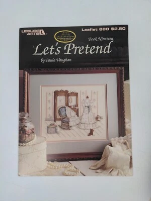 Vintage 1988 Leisure Arts Let's Pretend Counted Cross Stitch Pattern Leaflet - Image 1 of 3