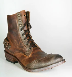 7825 Sendra Botas de Cordón Ancho Ecopel Fango Vintage Pespunteado en los Bordes - Imagen 1 de 2