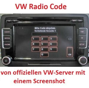 VW radio code pin code RNS RCD 200 210 300 310 500 510 GAMMA BETA RNS 310 315 .
