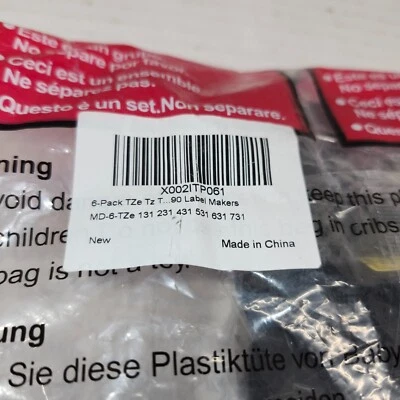 Cinta para hacer etiquetas 6PK laminada de 12 mm para Brother P-Touch TZ-231 TZe-231 PT-D210 Foto 1 de 3