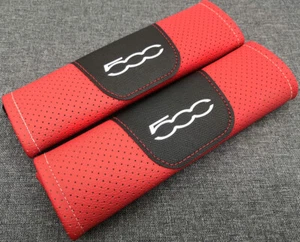 2Pcs Red Color Car Seat Belt Shoulder Cushion Cover Pad Fit for Fiat 500 Auto - Picture 1 of 5