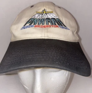 VINTAGE Crop Duster Plane Cap Tan Strapback PNWAAA Oregon Washington Idaho Hat - Picture 1 of 18