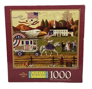 Charles Wysocki Patriot’s Day 1000 Piece Vintage Jigsaw Puzzle 1998 Sealed MB - Picture 1 of 12