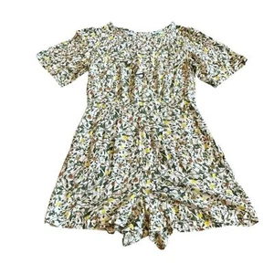Samantha Pleet Short Sleeve Romper Vine Snake Print Floral Casual Size 2 Women's - Picture 1 of 13