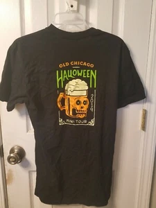NEW OLD CHICAGO BEER BAR SKULL HALLOWEEN GLOW DARK TOUR BLACK SHIRT SIZE MEDIUM - Picture 1 of 8