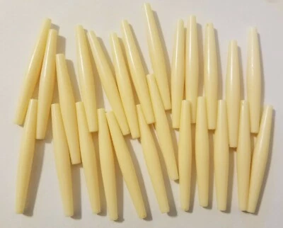 Lote de 25 cuentas de plástico de hueso de marfil para pipa de pelo grandes de 3 pulgadas joyería artesanal  Foto 1 de 4