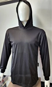 Black Long Sleeve Safety Shirt With Hoodie, Quick Dry Polyester Birdeye mesh - Picture 1 of 10