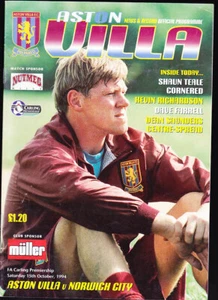 1994/95 ASTON VILLA V NORWICH CITY 15-10-1994 Premiership - Picture 1 of 1