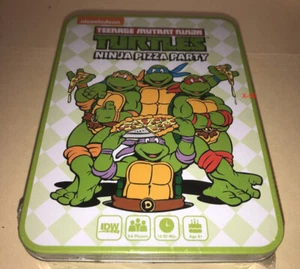 TMNT Ninja Pizza Party card game tin case Teenage Mutant Ninja Turtles hero - Picture 1 of 6