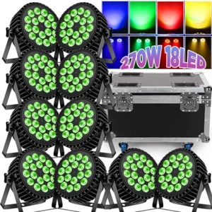 270W 18LED Par Can Light DMX RGBW DJ Disco Party Bar Stage Lighting&Flight Case - Picture 1 of 30
