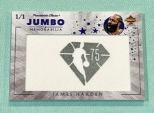 James Harden 2023 Presidents Choice NBA 75th Logoman Game Used Jersey Patch #1/1