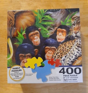 Majestic Family Jigsaw Puzzle Animal Planet Jungle Animals 400 Piece 20x27 NEW - Picture 1 of 2