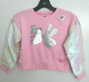 JOJO SIWA Unicorn Reversible Sequin Bow Sweatshirt Top 7-12 Yrs USA Seller! - Picture 1 of 3