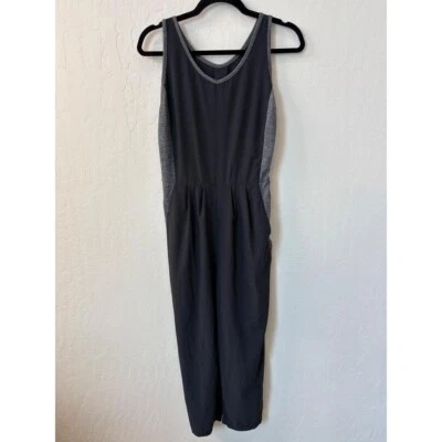 Smartwool Merino Sport Jumpsuit Wool Blend Sleeveless Pockets Black Gray Sz S - Image 1 of 4
