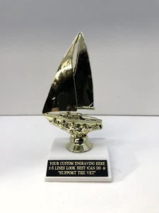 Velero Regata Fiesta Marina Trofeo Premio GRATIS Grabado Personalizado Apoya al Veterinario - Imagen 1 de 4