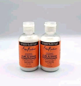 2 Pack Shea Moisture Coconut & Hibiscus Curl & Shine Conditioner 3.2oz Travel Sz - Picture 1 of 1