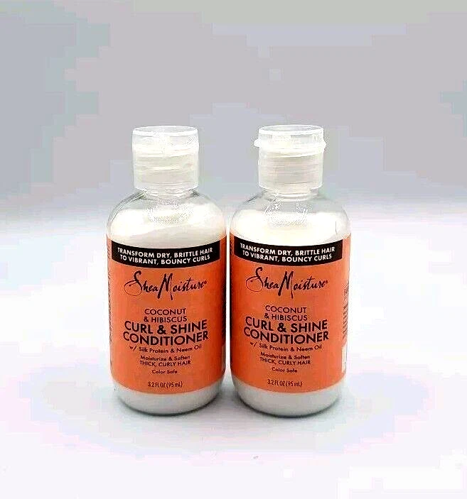 2 Pack Shea Moisture Coconut & Hibiscus Curl & Shine Conditioner 3.2oz Travel Sz - Image 1 of 1