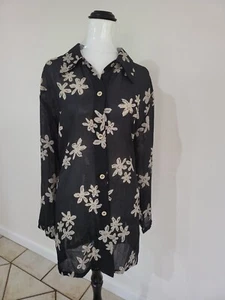 Fashion Warehouse Vintage Womens Floral Button Shirt Size 16 Long Sleeve Rayon - Picture 1 of 6