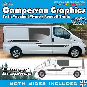 LWB Renault Trafic Camper Wohnmobil Streifen Aufkleber Sticker Van Grafik 148 - Bild 1 von 5