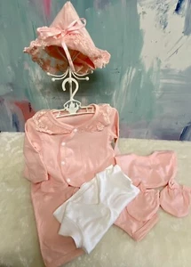 REBORN DOLL CLOTHES, 5- PIECE PINK PANTS SET, & SINGLET. FITS- 20" TO 22" DOLL. - Picture 1 of 4