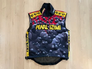 Pearl Izumi Mens Size M Cycling Windbreaker Vest Full Zip Yellow & Black Vintage - Picture 1 of 7