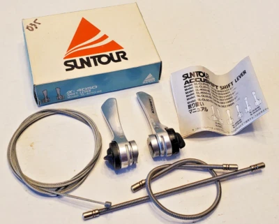 NOS Suntour AX-4050 Downtube Shifters Braze On Vtg Road Bicycle 3x6 7 spd Vtg 80 - Image 1 of 4