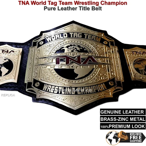 TNA WORLD TAG TEAM HEAVYWEIGHT CHAMPIONSHIP REPLICA BELT ZINC 4MM ADULT SIZE Cover
