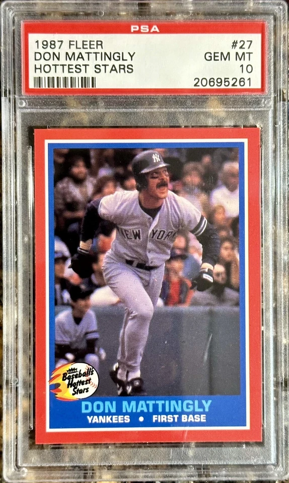 1987 Fleer HOTTEST STARS #27 Don Mattingly PSA 10 Pop 22 - Image 1 of 2