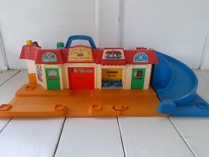 Vintage Fisher Price Little People Main Street, Fire House, Market, Post Office