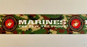 US United States Marine Corps Grosgrain ribbon 7/8" camouflage the few the proud