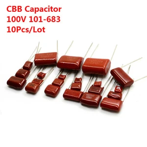 10Pcs CBB Capacitor 100V 101-683 0.1nF-68nF 101J-683J Pitch 5mm - Picture 1 of 1