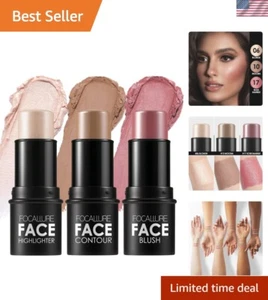 Non-Greasy 3-Piece Contour Makeup Set with Blush, Bronzer, and Highlighter - Picture 1 of 10