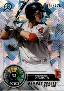2018 Bowman #BTP-32 Michael Chavis Bowman Chrome Scouts' Top 100 Atomic #/150 - Picture 1 of 2