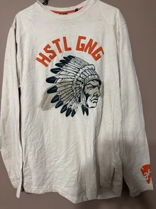 Hustle Gang Langarmshirt XL Creme HSTL GNG Native Graphic Streetwear - Bild 1 von 4
