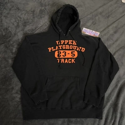 Верхняя игровая площадка пуловер толстовка с капюшоном SF трек черный оранжевый Streetwear средний - Изображение 1 из 4