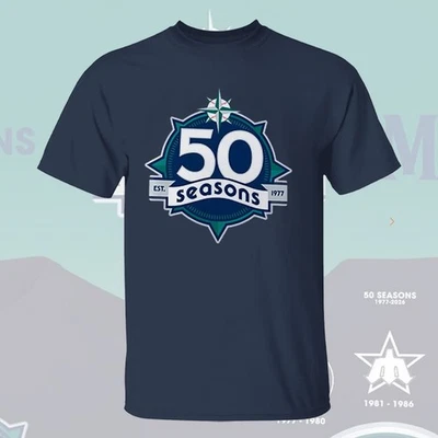 🎉FREESHIP- Seattle Baseball Team 50 Seasons Celebrate 1977-2026 Multi Color Gif - Image 1 of 4
