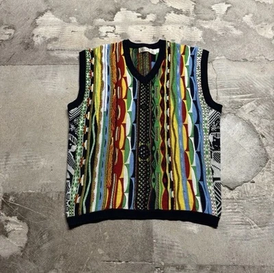3D Knit Coogi Like Colorful Sweater Vest Mens 3XL - Image 1 of 4