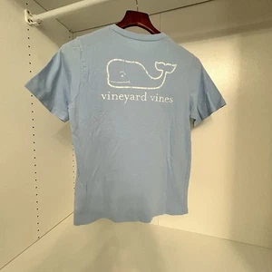 Vineyard Vines Youth T Shirt L Large 16 Boys Blue Short Sleeve Whale Logo A6 - Picture 1 of 3
