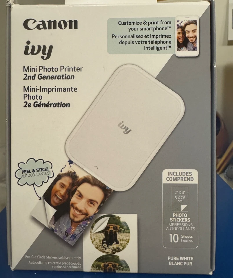 Canon IVY 2 Mini Photo Printer 2nd Generation Pure White - BRAND NEW PLEASE READ - Image 1 of 1