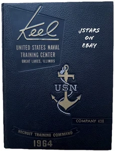 1964 US NAVY BASIC TRAINING SCHOOL YEARBOOK, THE KEEL, CO. 436, GREAT LAKES, IL - Picture 1 of 7