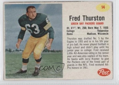 1962 Post Fuzzy Thurston (Fred on Card) #14 Rookie RC - Image 1 of 2