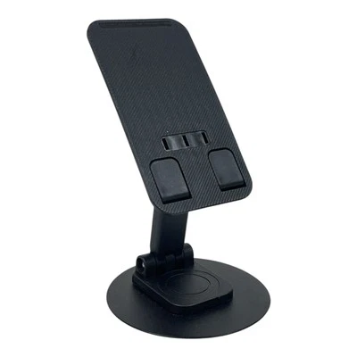 Soporte giratorio para teléfono celular de escritorio/mesa, rotación ajustable de 360 grados, negro Foto 1 de 4