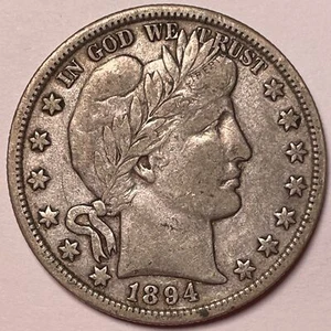 1894-O Barber Half Dollar Choice Very Fine VF+ Coin #21072 - Picture 1 of 3