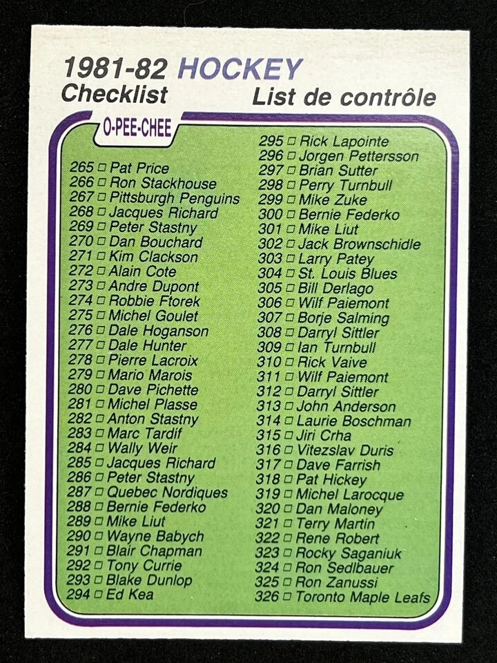 1981 O-PEE-CHee Hockey card singles pick what you need (1 thru 192) - Image 1 of 1
