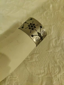 Tattooed Steel Women's Cuff Bracelet 'Steel My Heart' Engraved Butterfly 2x1.50 - Picture 1 of 9