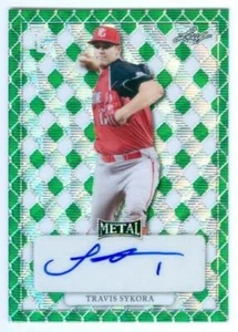 TRAVIS SYKORA "GREEN WAVE METAL AUTÓGRAFO /4" HOJA JUEGO PERFECTO AAC METAL 2022 - Imagen 1 de 1