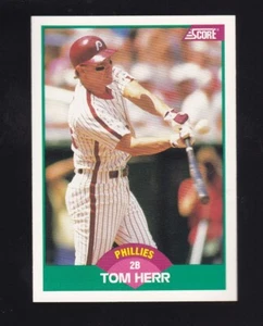 1989 Score Rookie & Traded Tom Herr #9T Philadelphia Phillies - Picture 1 of 2