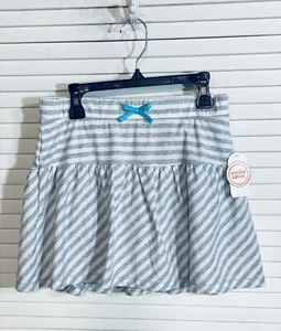 Wonder Nation Pull On Knit Scooter Skort Gray Stripe Sz 10 / 12 Girls New - Picture 1 of 7
