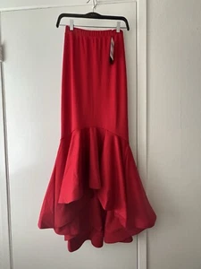 Women's Fishtail High Waist Ruffle Red Long Skirt For Prom / Party (Size medium) - Picture 1 of 4